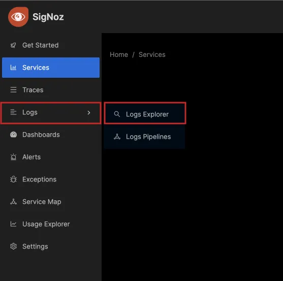 Logs tab options