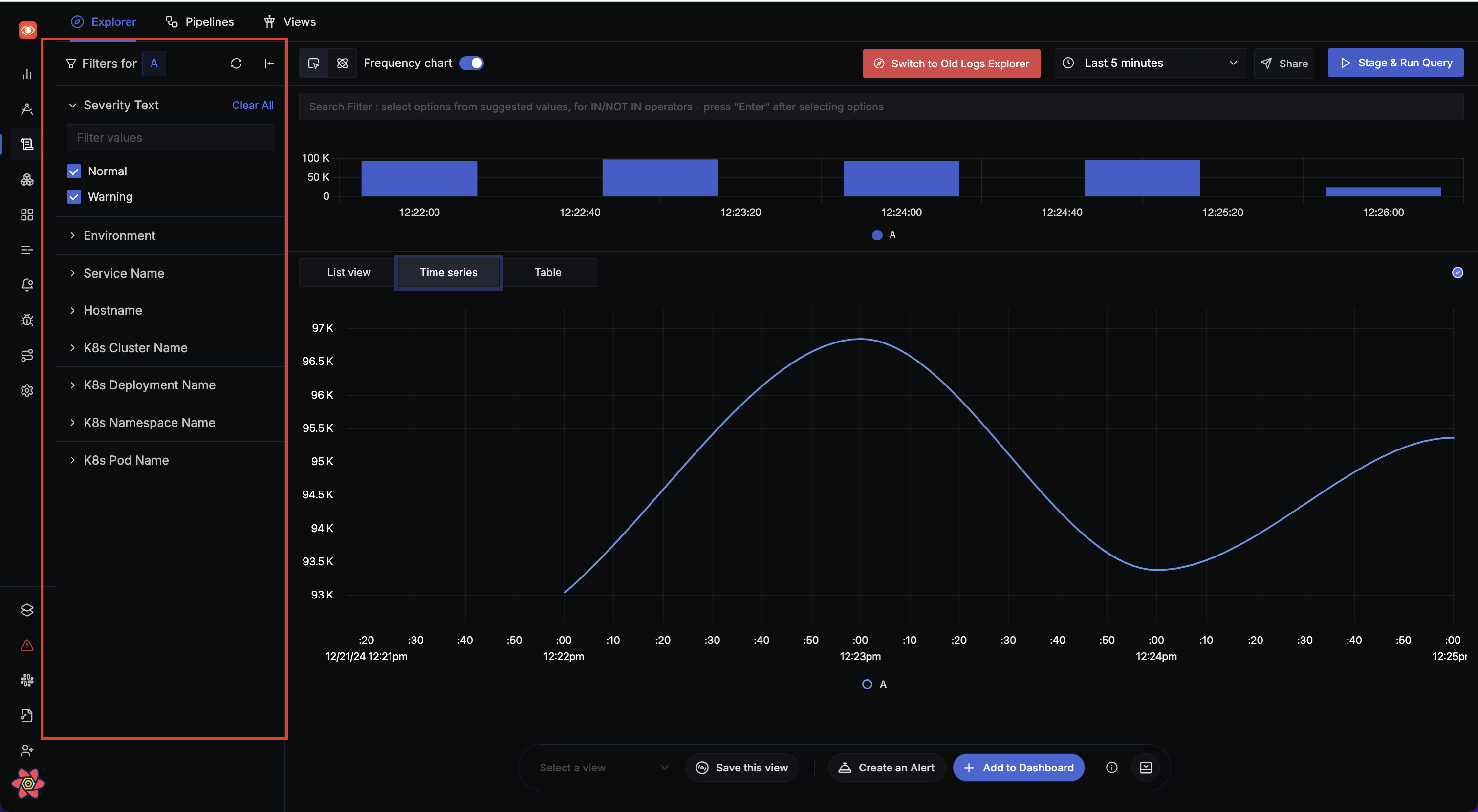 Quick Filters in Logs Explorer